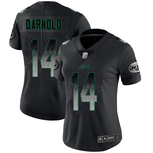New York Jets Limited Black Women Sam Darnold Jersey NFL Football #14 Smoke Fashion->women nfl jersey->Women Jersey